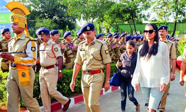 Tennis star Sania Mirza (right) along with National Industrial Security Academy director and IG Anil and address media on the occasion of NISA silver jubilee celebrations at NISA, Hakimpet (Photo: DC) Tennis star Sania Mirza (right) along with National Industrial Security Academy director and IG Anil and address media on the occasion of NISA silver jubilee celebrations at NISA, Hakimpet (Photo: DC)